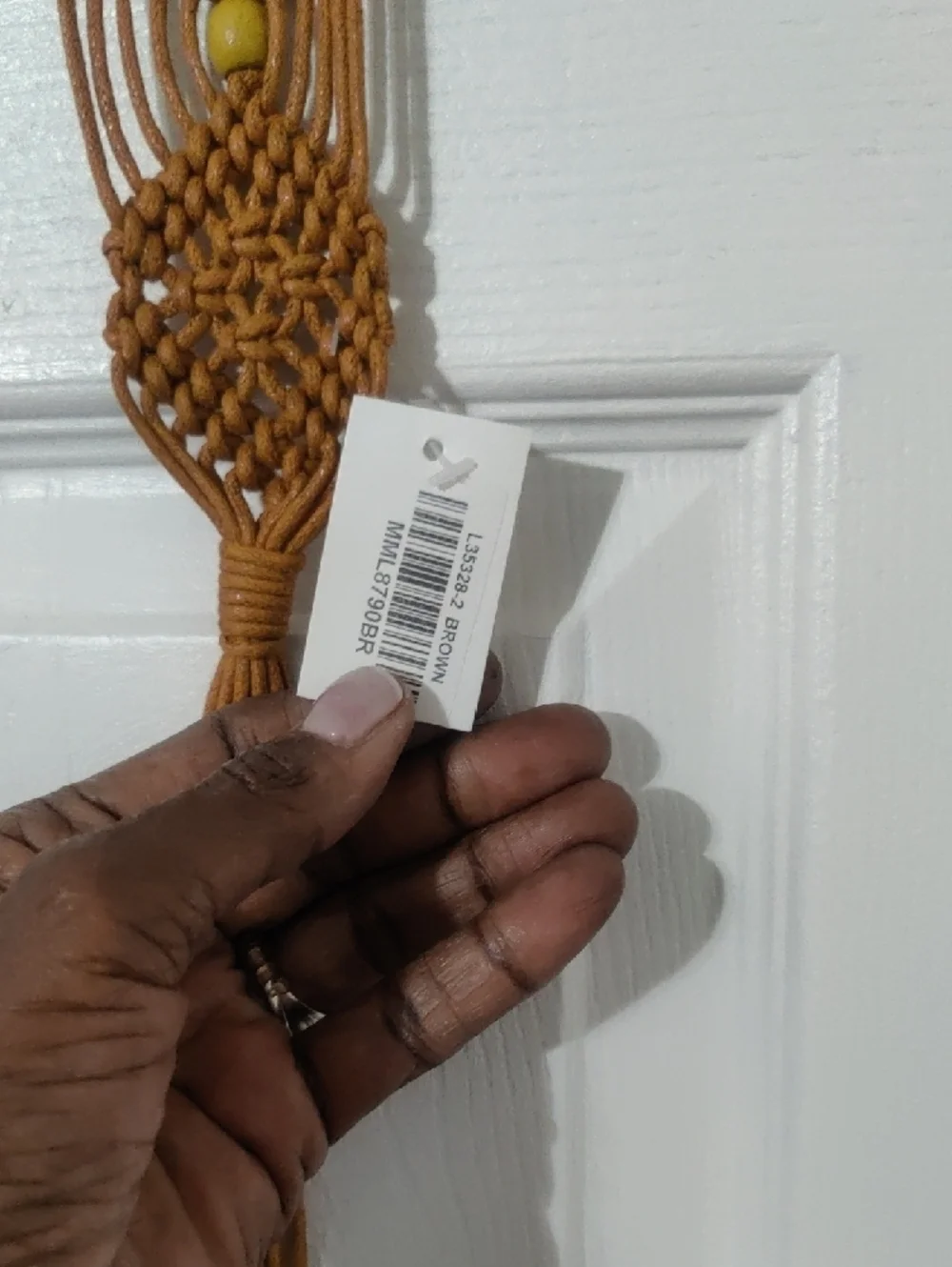 Brown Macramé Tassel Belt • Yellow Bead Accents • Boho Festival Accessory • NWT